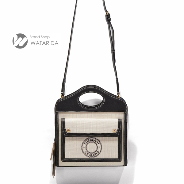 バーバリー ミニ ポケットバッグ 8028058 2ウェイ ブラック ナチュラル