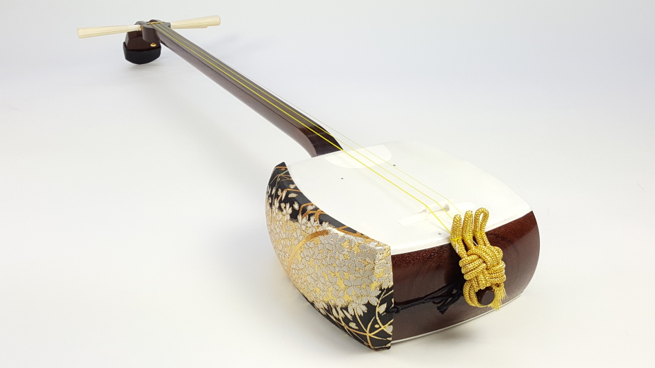 希少津軽三味線 紅木 太棹 東さわり付 本皮 皮やぶれなし 二本溝