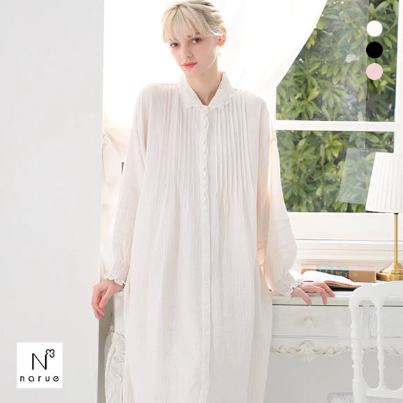 ナルエー NARUE パジャマ シュークリームガーゼクラシカルワンピース
