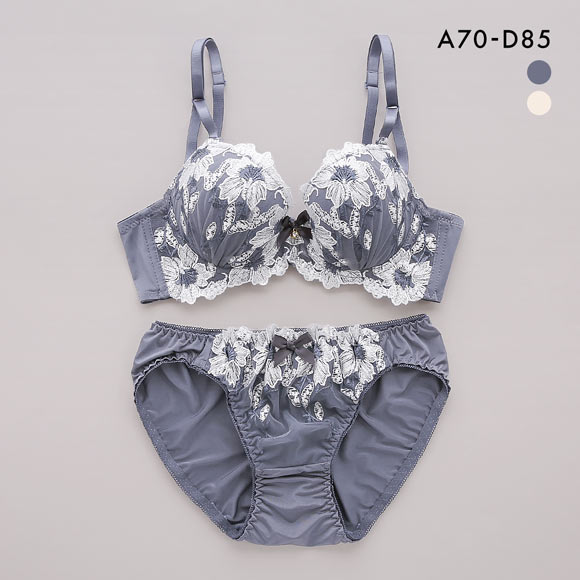 サンエイ 脇高 リュクスフラワー刺繍 ブラセット ABCD 脇肉 はみ肉