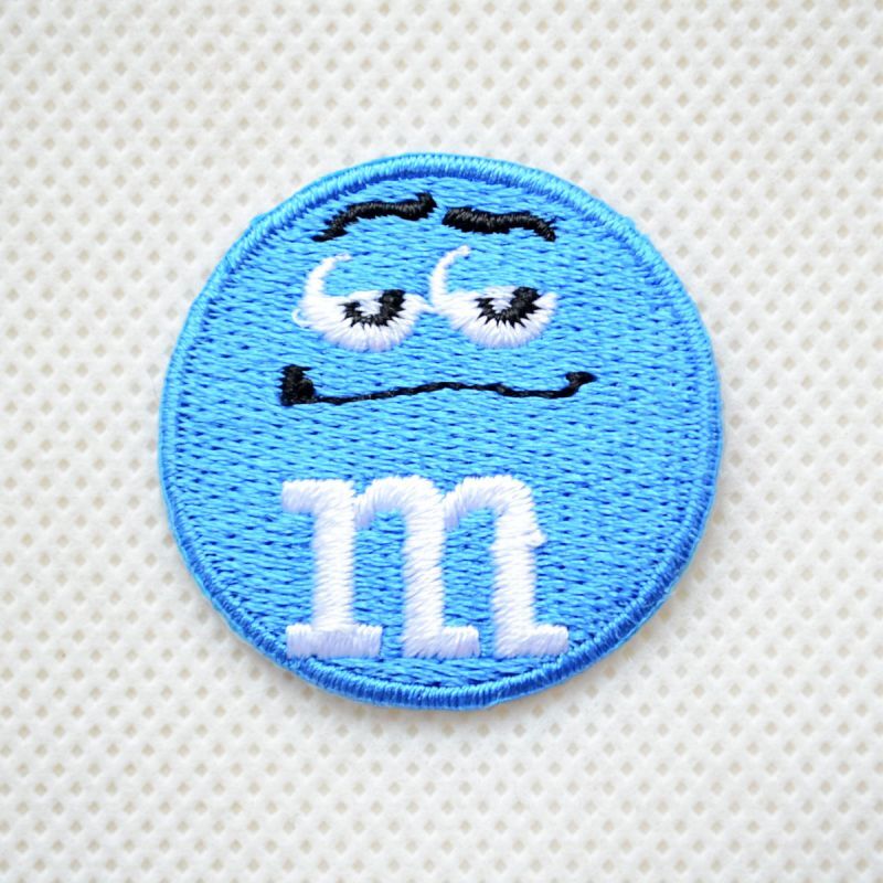 ミニワッペン M&M's エムアンドエムズ チョコレート(ブルー)(S
