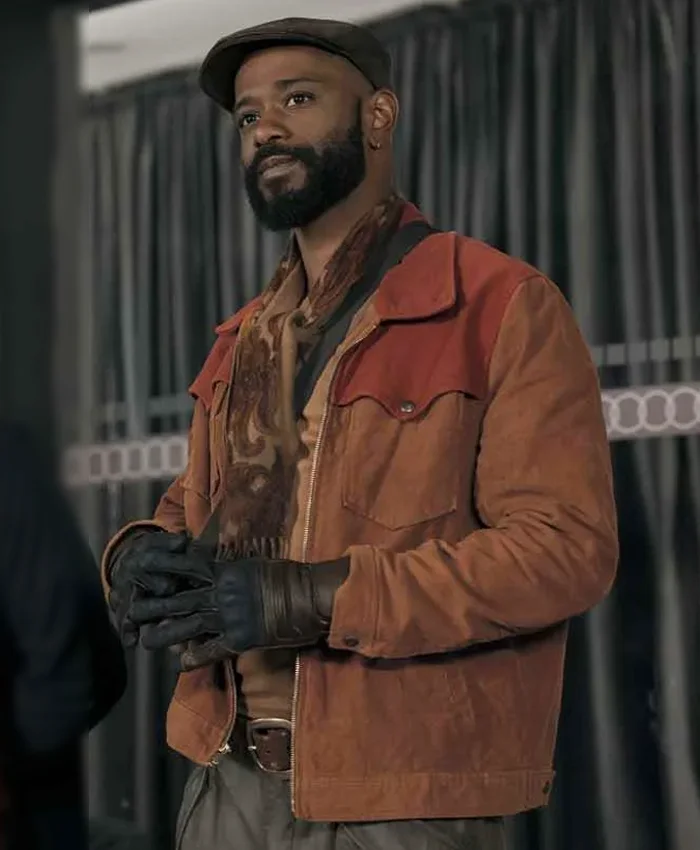 LaKeith Stanfield Play Dirty Brown Suede Leather Jacket - William