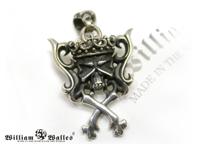 シルバー ペンダント いぶし,磨き仕上げ シルバー925 Prince Skull WWP