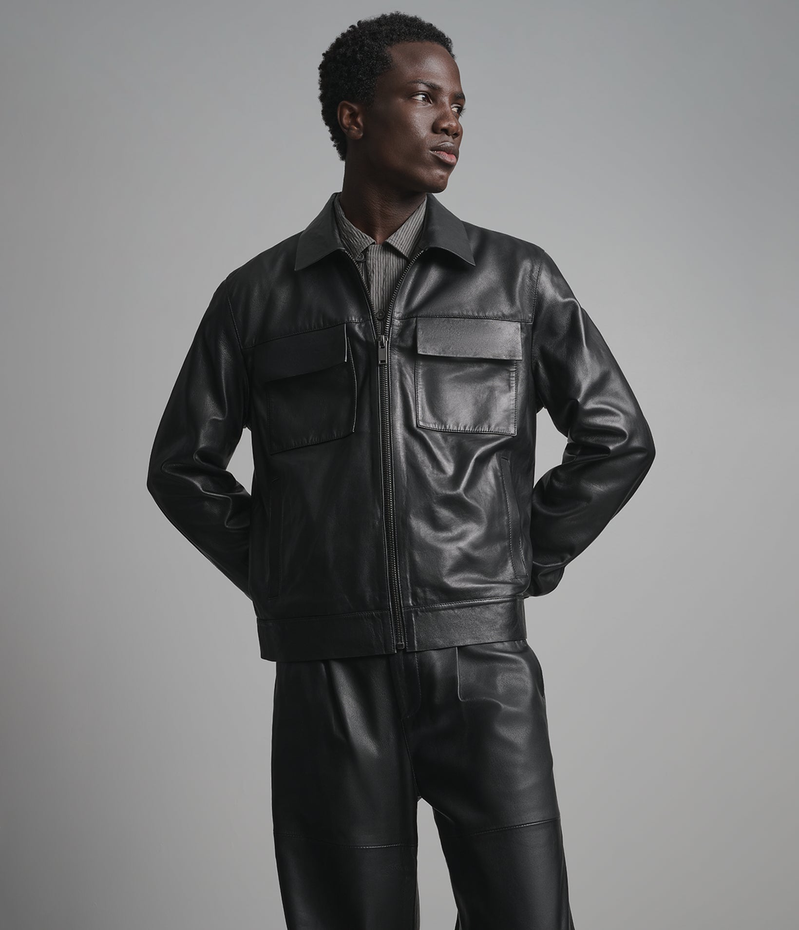 Hendrix Leather Zip Shirt Jacket | Wilsons Leather