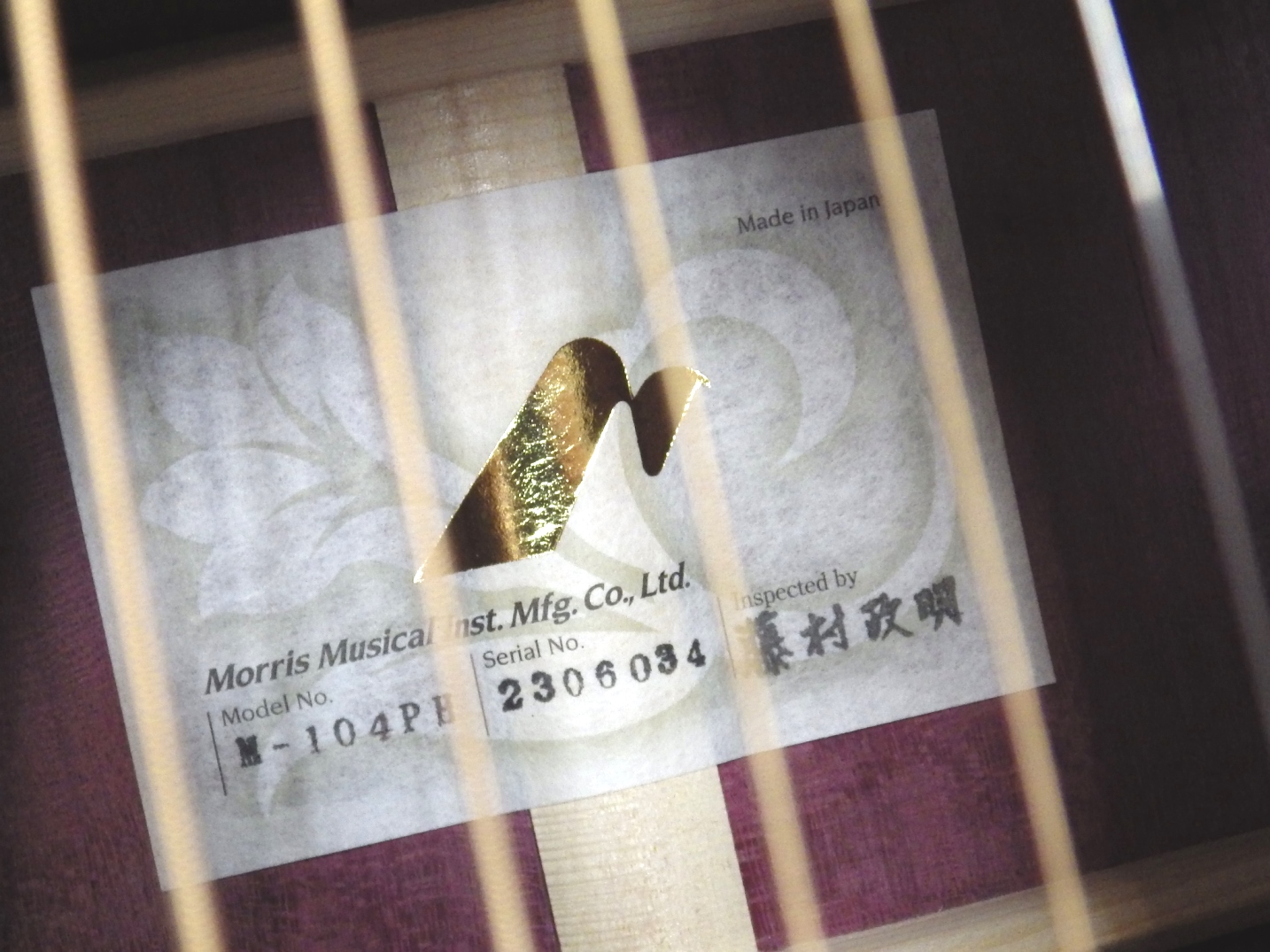 製作本数僅か5本 日本製 新品 Morris モーリス オール単板