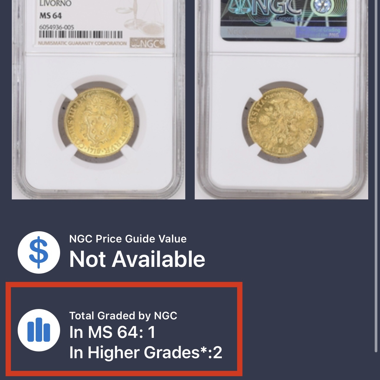 1718 イタリア 薔薇金貨 MS-64 - Tokyo Numismatic Tradings