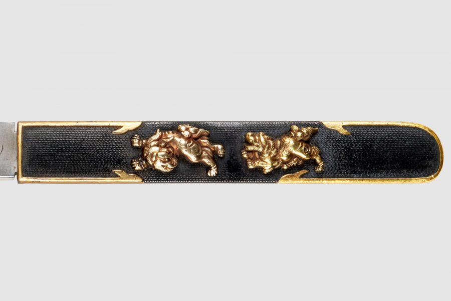 金梨子地牡丹文蒔絵鞘 短刀拵 目貫・小柄／ホームメイト