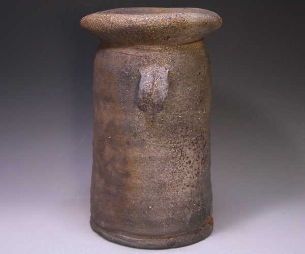 金重晃介 作 「備前耳付花入」 ～備前焼専門卸小売店 川口陶楽苑～