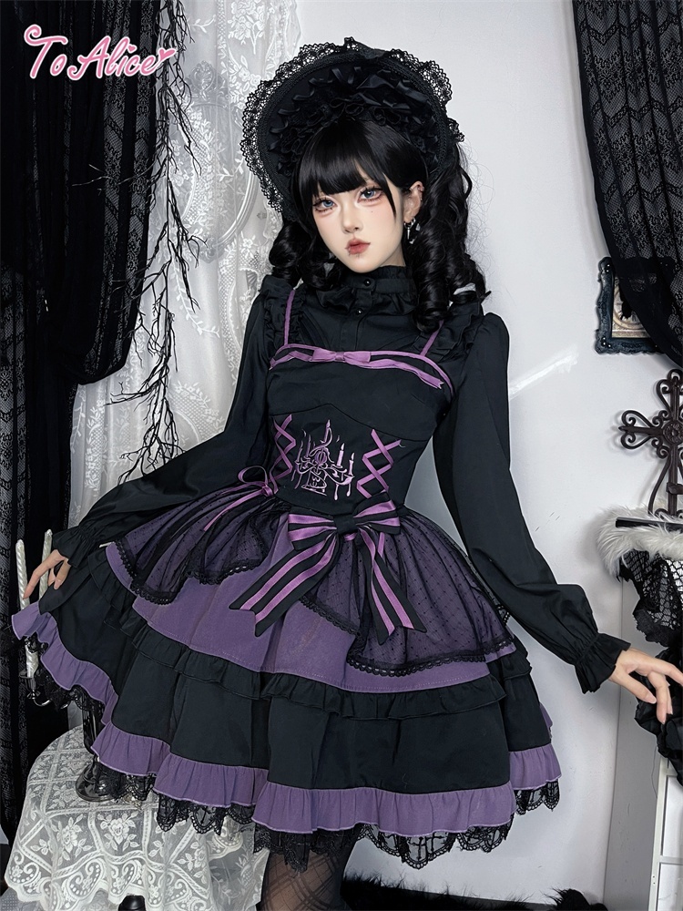 BlackShamrock】F112ぷっくりお袖のフリルスタンドブラウス【50％OFF