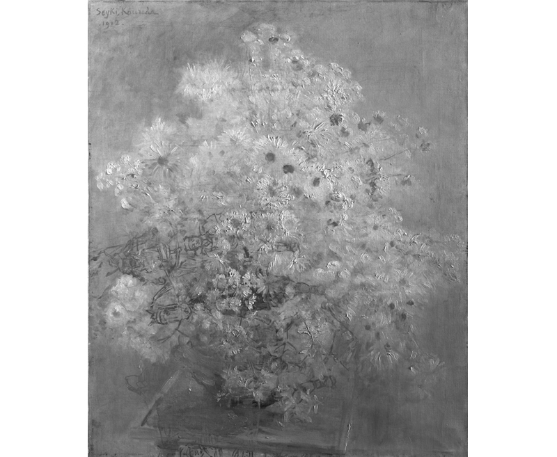 黒田清輝「菊」の光学調査 菊花に覆われた未完の武者絵