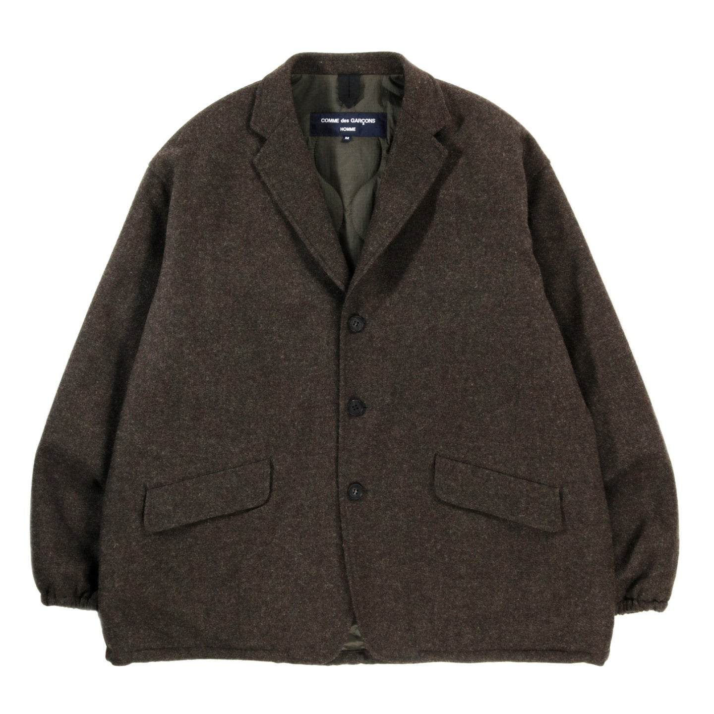 COMME DES GARCONS HOMME J018 INSULATED WOOL JACKET KHAKI | TODAY