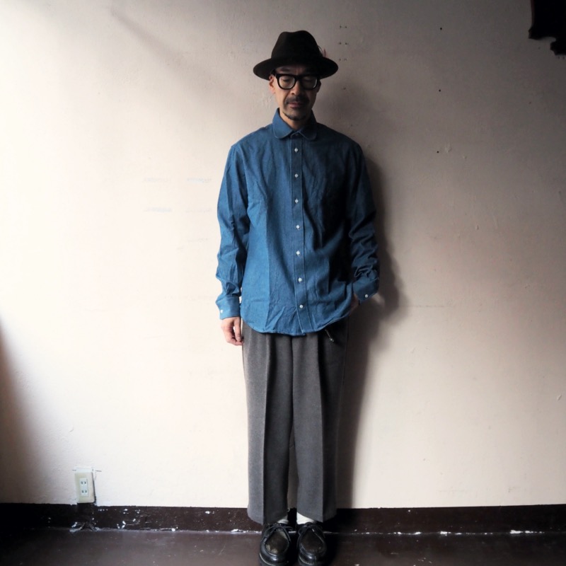 GITMAN VINTAGE ギットマンヴィンテージ デニムラウンドカラーシャツ