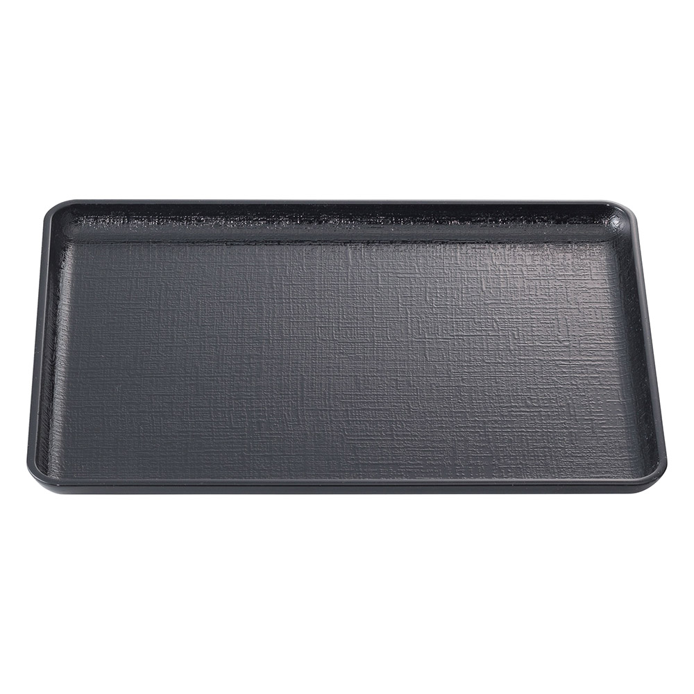 TA］耐熱一休布目盆 黒NS 尺6寸［ノンスリップ加工］［洗］(お盆