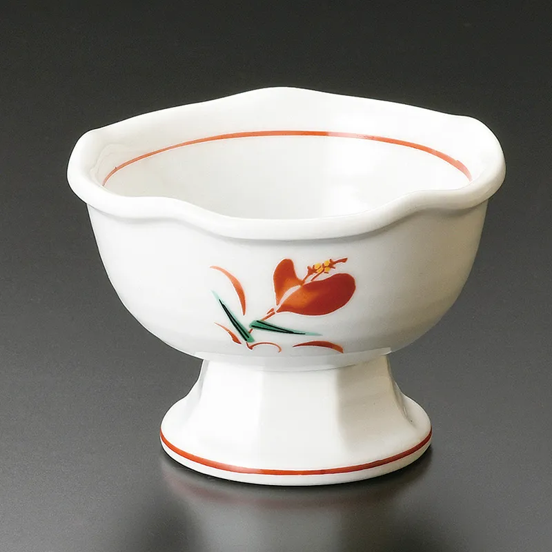 赤絵草花 反四角小鉢(和食器,鉢もの,小鉢)|食器通販の陶磁庵