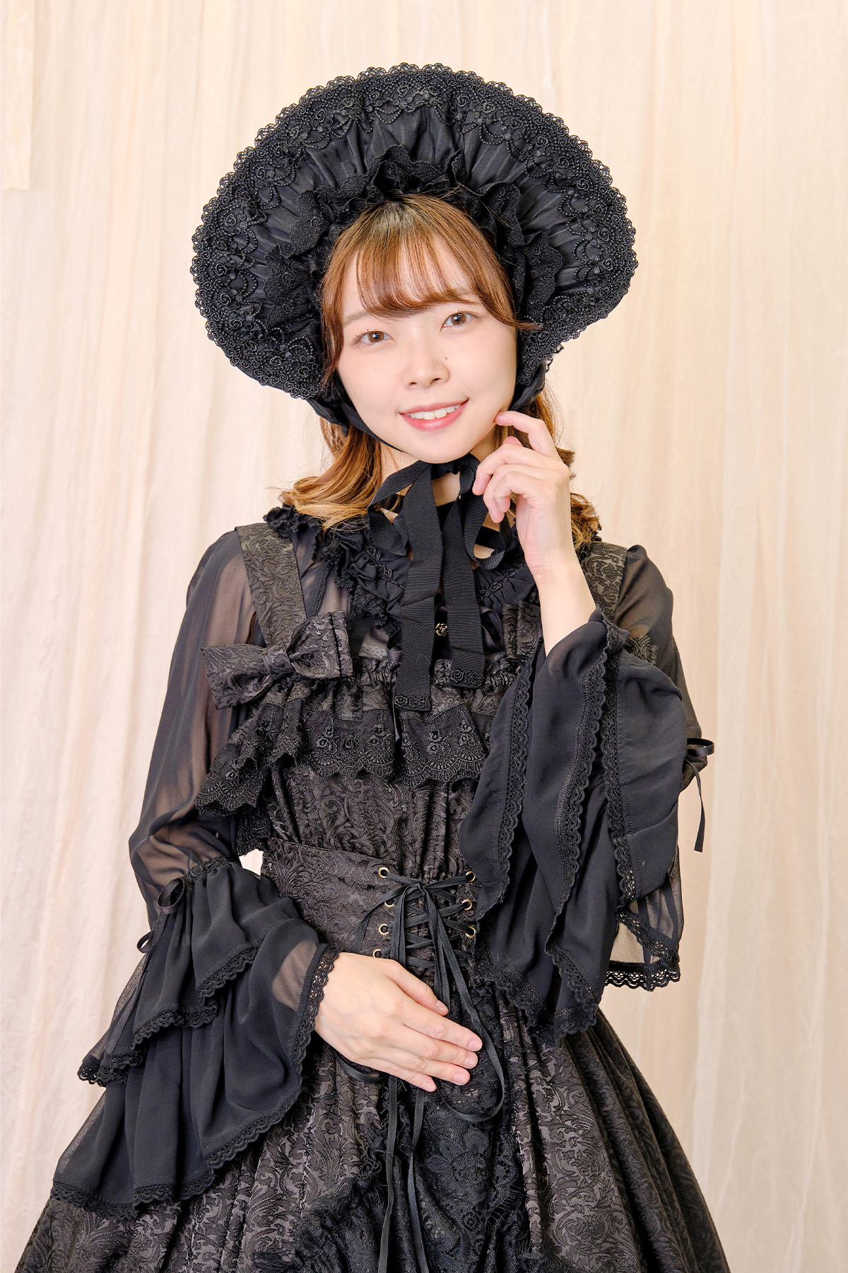 セブンフェアリー♡ジャガードブラックシャツ袖口リブ セブン