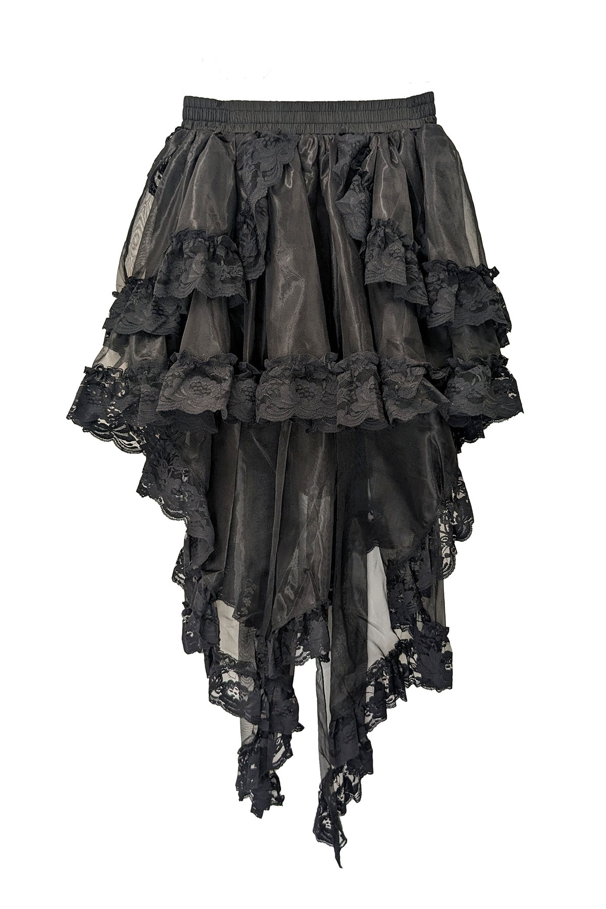 シフォン生地フィッシュテールシアーレースミニスカート｜東京ロリィタ