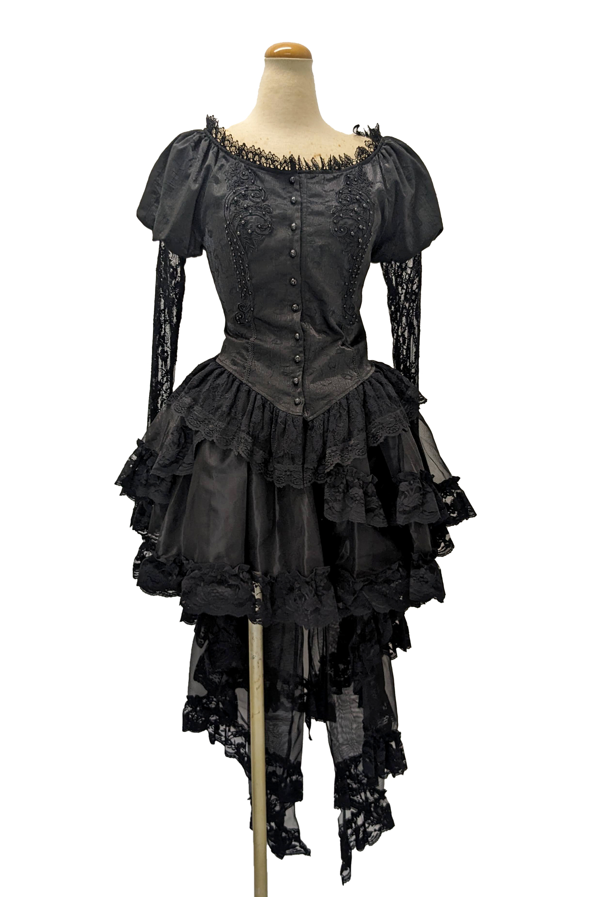 シフォン生地フィッシュテールシアーレースミニスカート｜東京ロリィタ