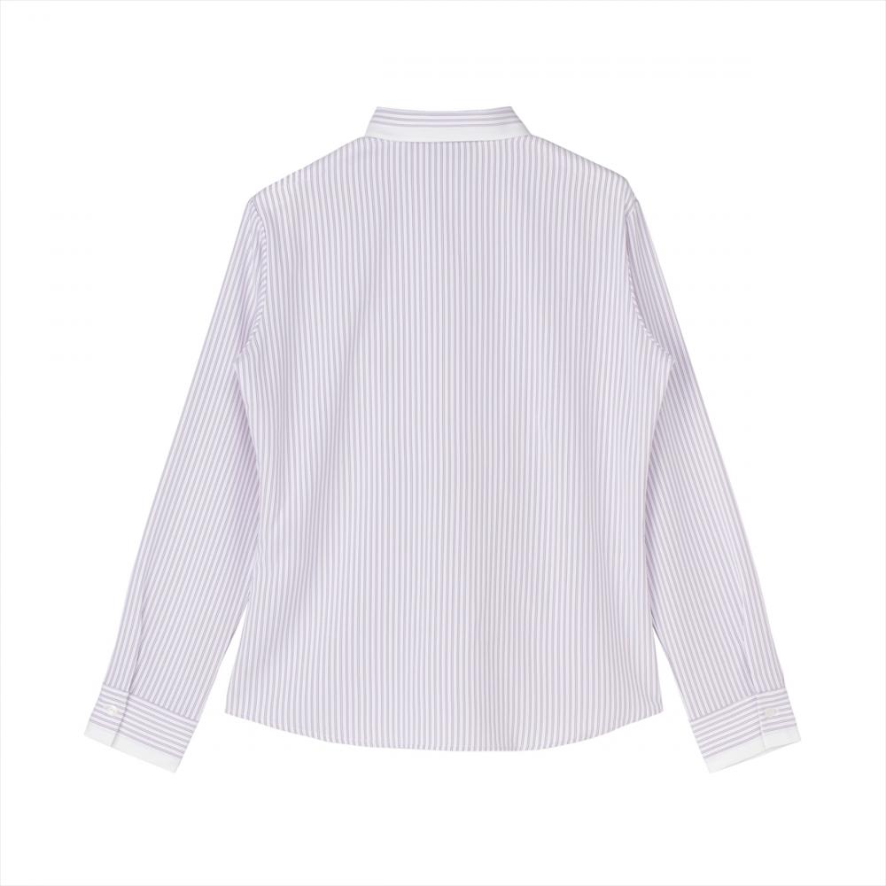 COFREX】 配色レギュラー衿 長袖 レディースデザインシャツ(S パープル