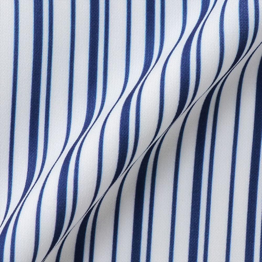 フロントタック ストライプブラウス 長袖 レディース(M ブルー): 東京