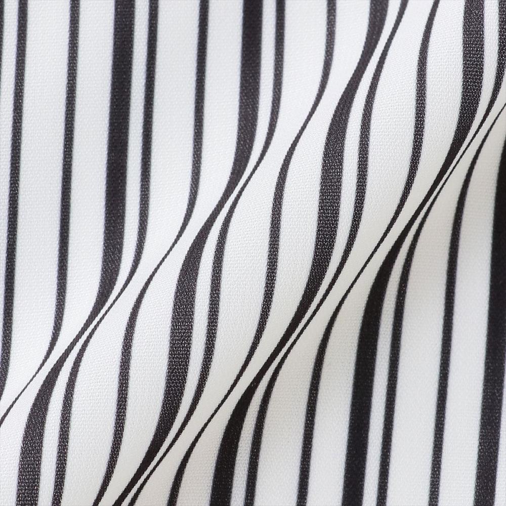 フロントタック ストライプブラウス 長袖 レディース(M グレー): 東京