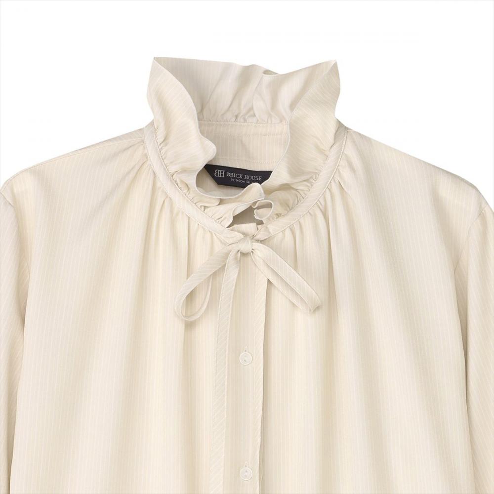 COFREX】 フリルリボン ブラウス 長袖 レディースデザインシャツ(M