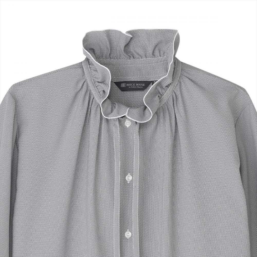 COFREX】 フリルリボン ブラウス 長袖 レディースデザインシャツ(M