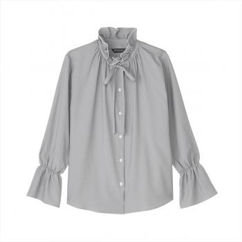 COFREX】 フリルリボン ブラウス 長袖 レディースデザインシャツ(M