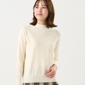 ニット ハイネック プルオーバー レディース(M ホワイト): 東京シャツ