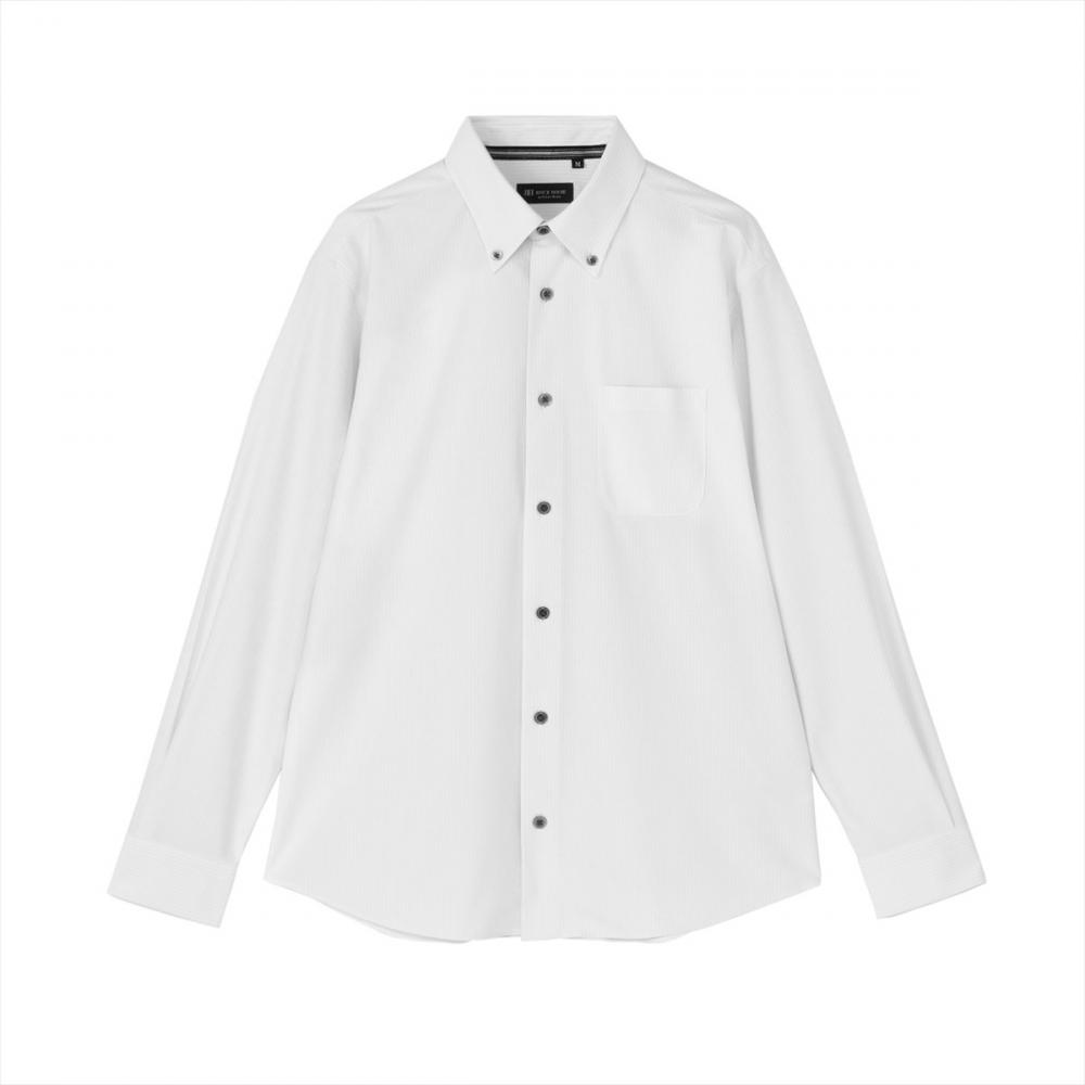 カラーテープ カジュアルシャツ ボタンダウン 長袖 メンズ(M グレー