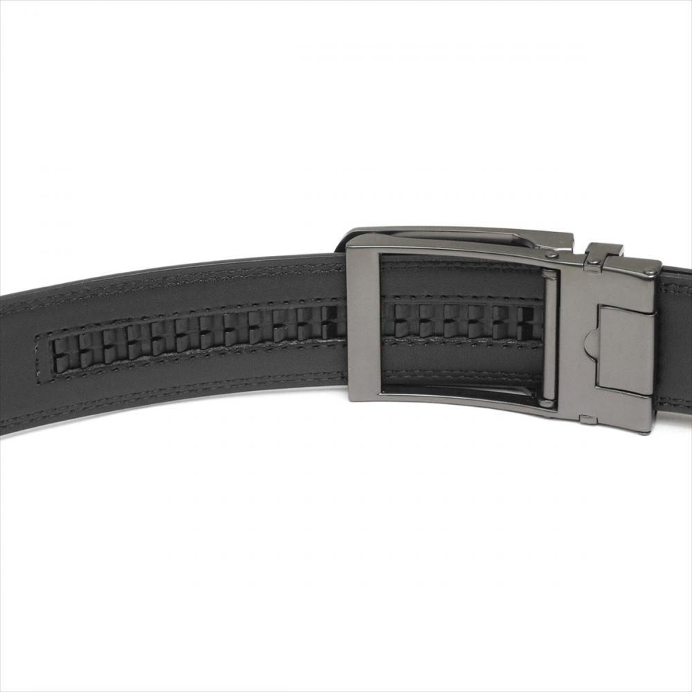 ベルト 牛革 リールロック式 サイズ調節可能 ブラック系 110cm メンズ