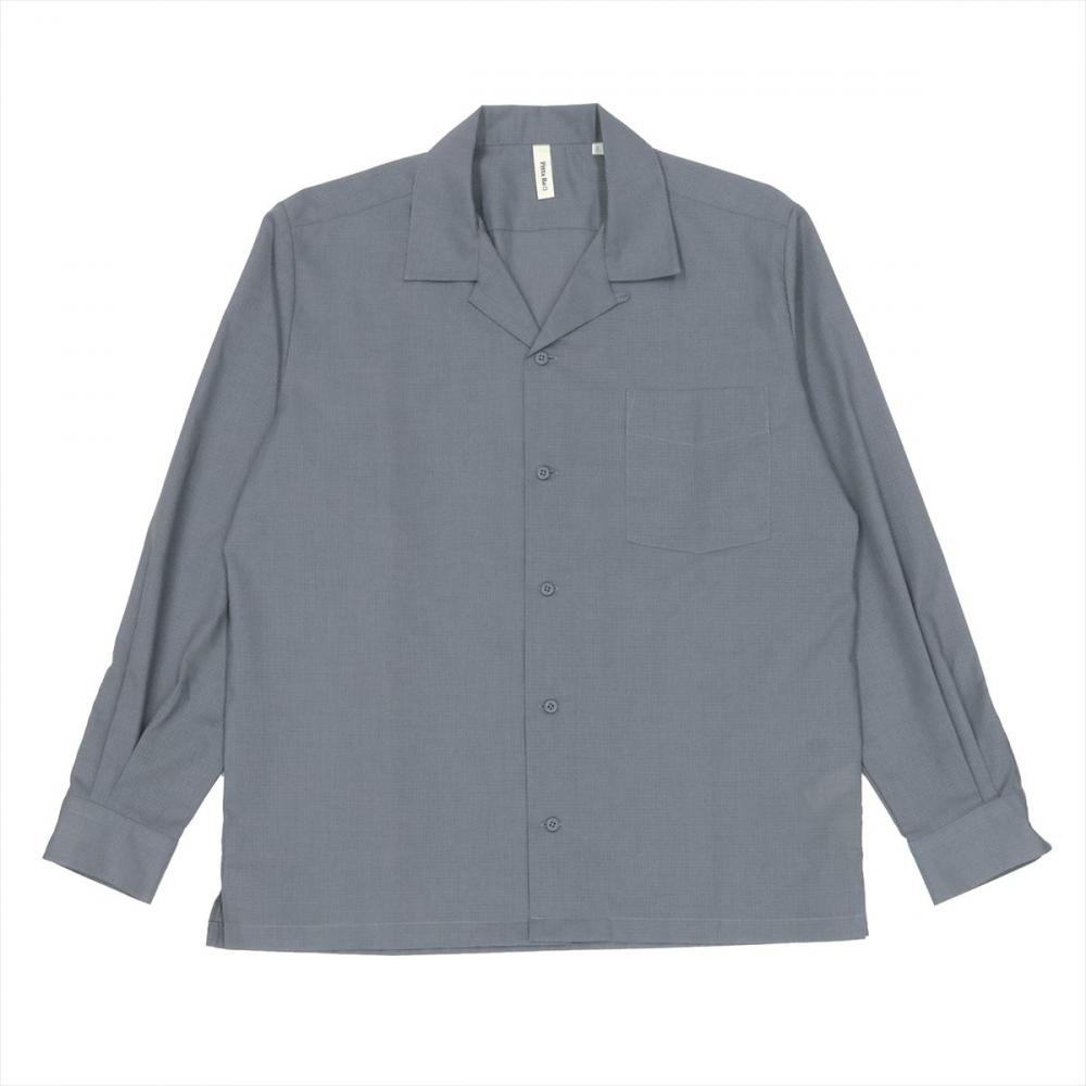 カジュアルシャツ リップストップ オープンカラー 長袖 メンズ(S