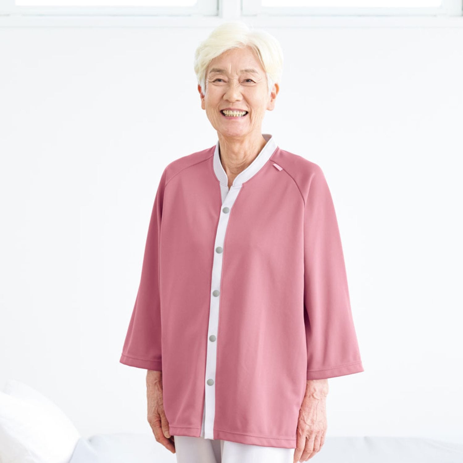 キラク入院用パジャマ・リハビリに最適 前開きやわらかニットシャツ