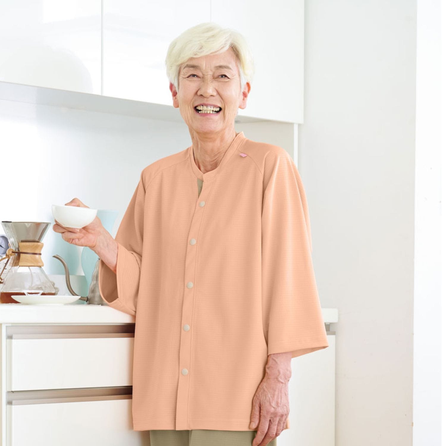 品番： CV205 】 男女兼用 前開きシャツ リハビリ 入院患者向け 夏用