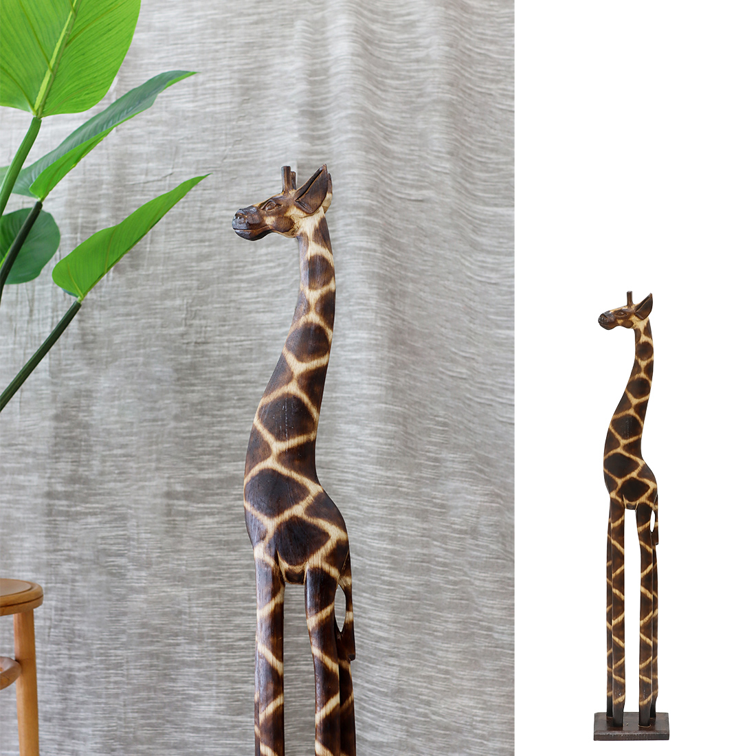 木彫りキリンノーマル1匹 H100 | トモ・コーポレーション｜世界の民芸