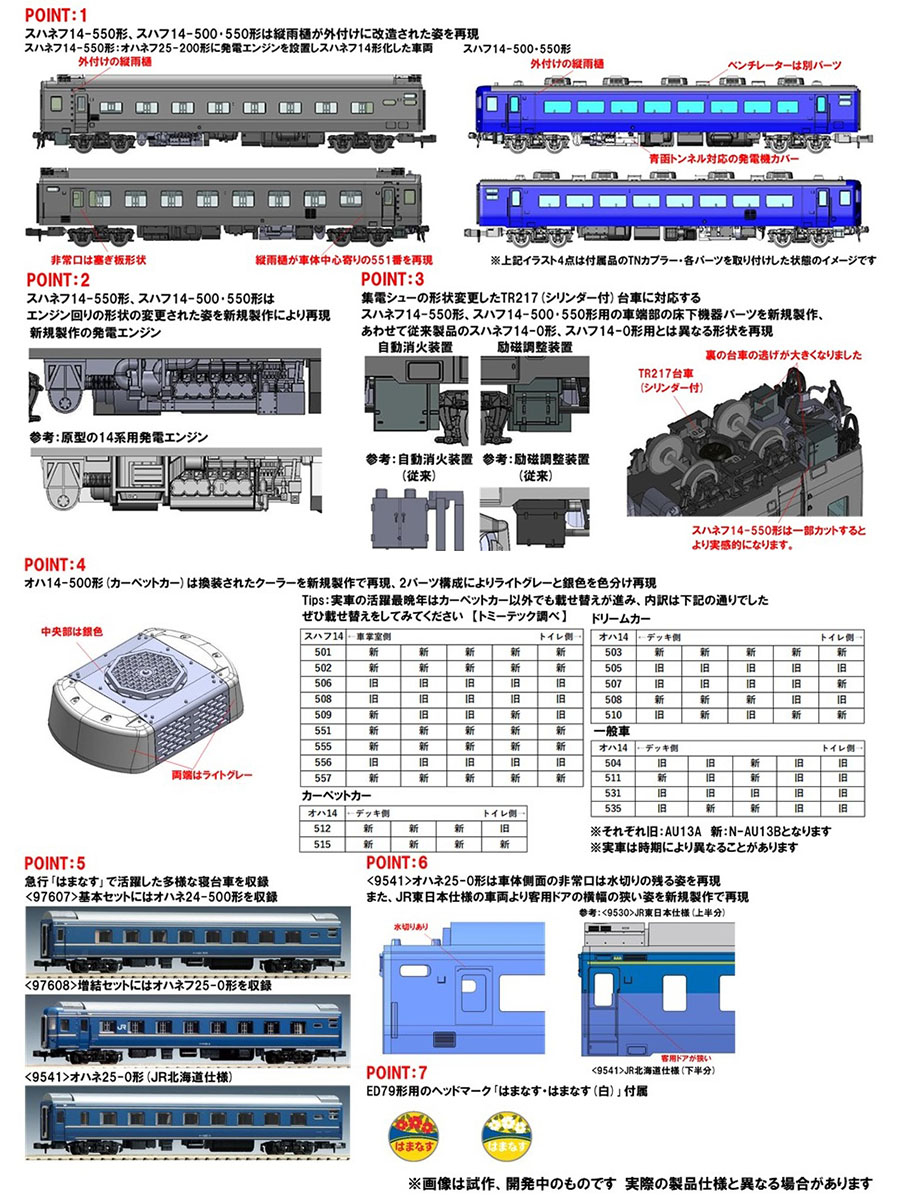 JR 14-500系客車（はまなす）基本セット｜製品情報｜製品検索｜鉄道