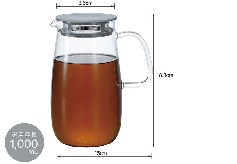 HARIO ハリオ レンジでかんたん麦茶ポット むぎちゃん ダークグレー