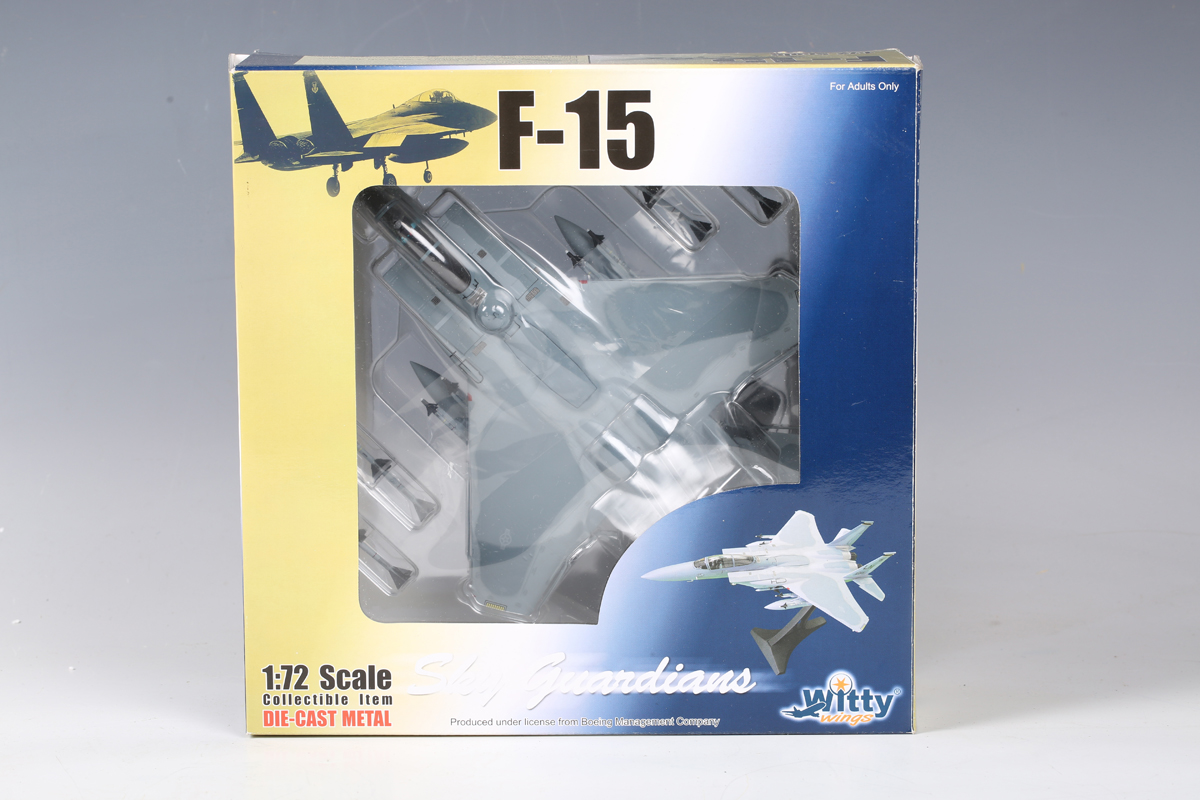 Six Witty Wings 1:72 scale model aircraft, comprising F-15J Eagle