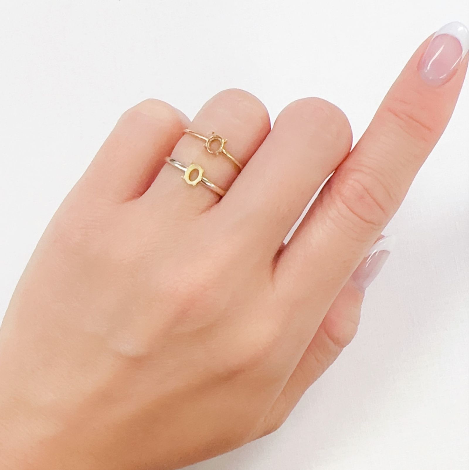 Pt900リング用空枠 オーバル爪留め つやあり 4×6mm用 [210913418