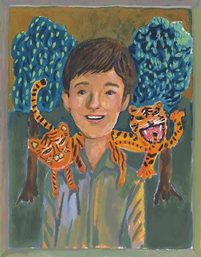 お花畑の中の「どこでもドア」Anywhere Door (Dokodemo Door) in the