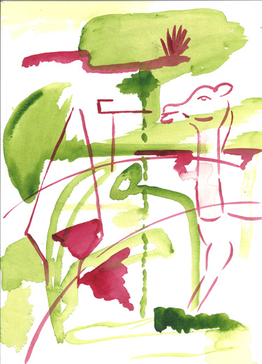 お花畑の中の「どこでもドア」Anywhere Door (Dokodemo Door) in the