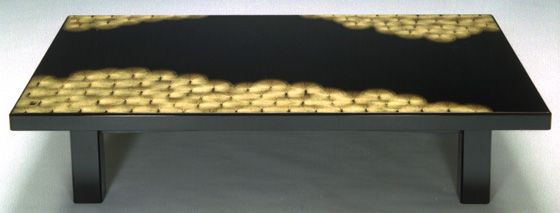 輪島塗 蒔絵 座敷机 漆芸 伝統工芸 シダ文様 輪島塗 蒔絵 座敷机 漆芸