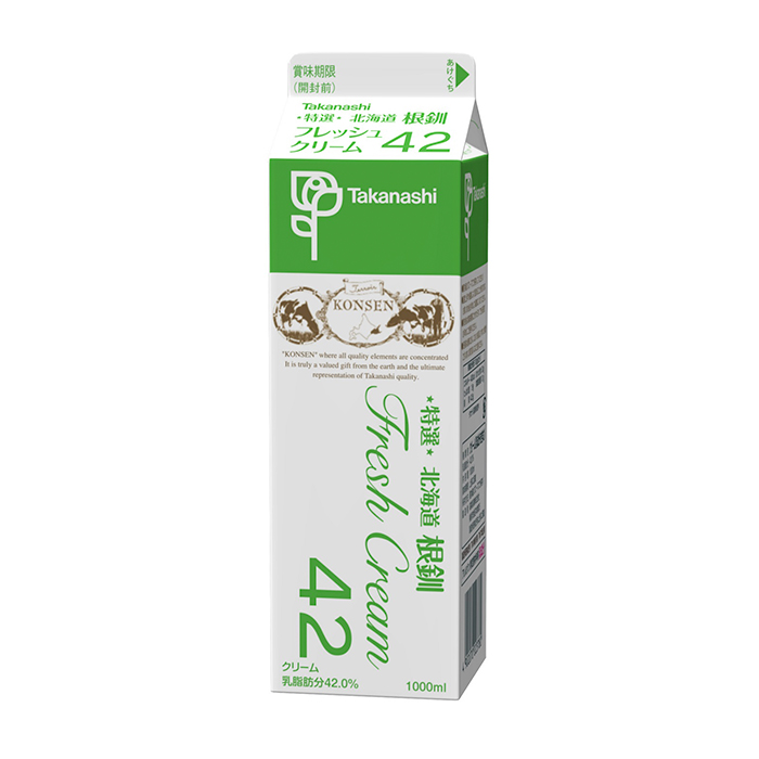 特選北海道根釧フレッシュクリーム42 1000ml | タカナシミルク WEB SHOP