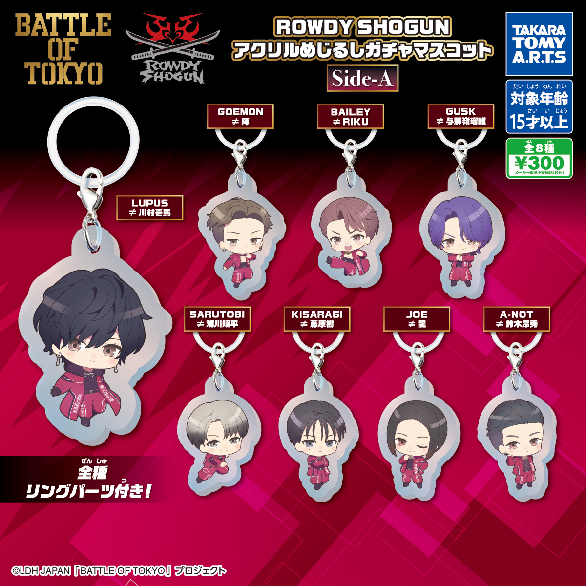 ROWDY SHOGUN アクリルめじるしガチャマスコット Side-A｜商品情報