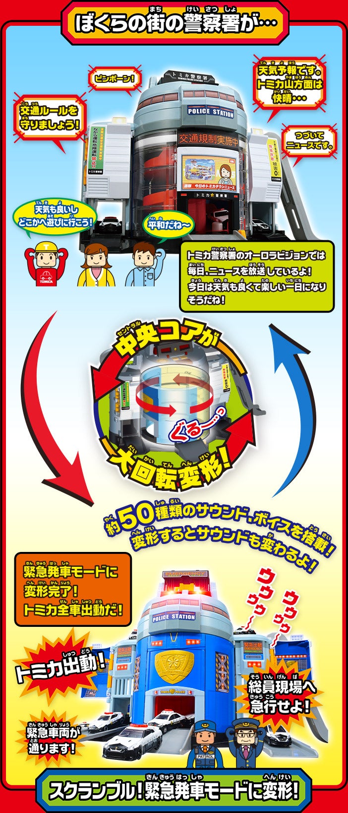 ぐるっと変形！DXポリスステーション｜トミカタウン｜トミカワールド