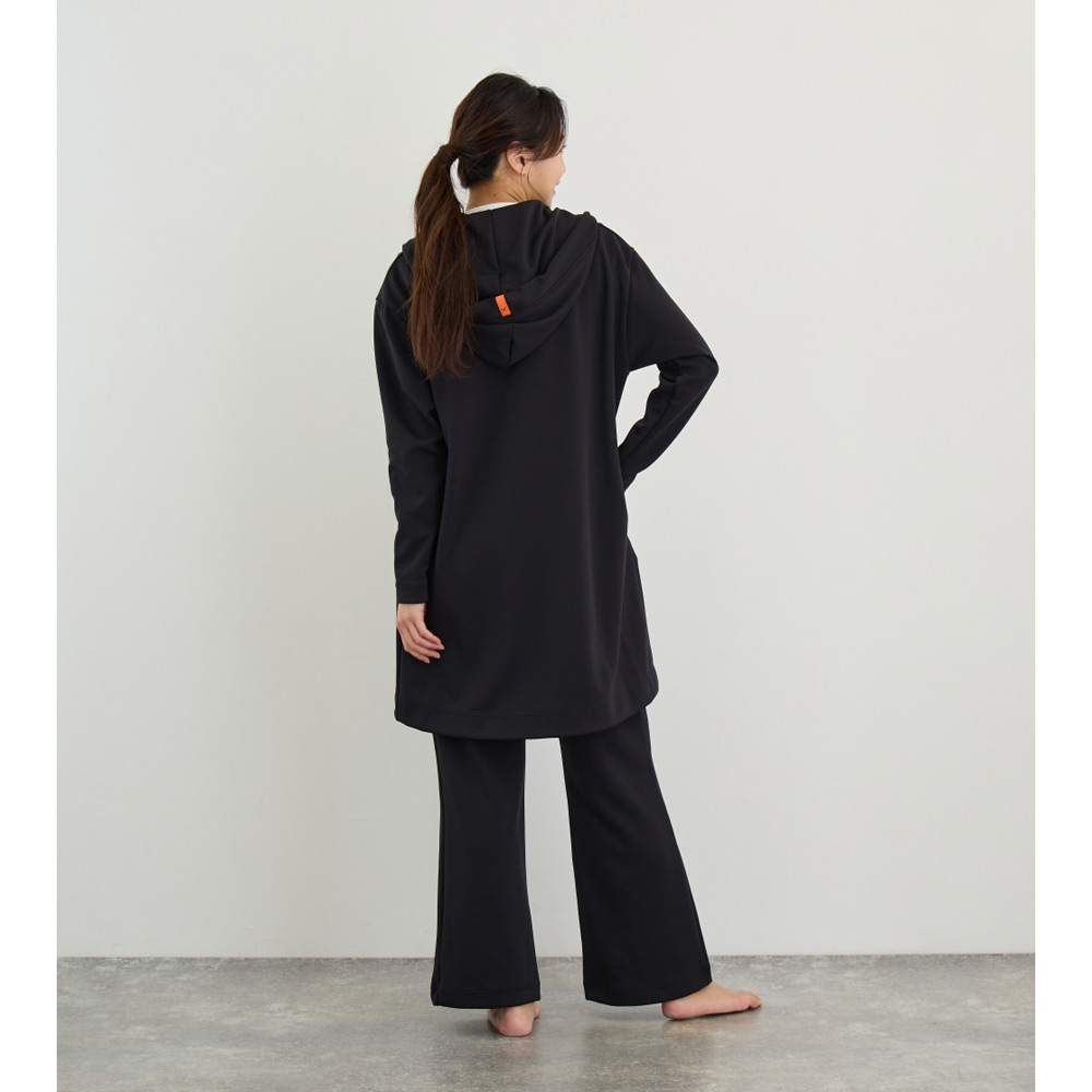 リカバリームーヴ ロングカーディガン レディース ブラック M→L