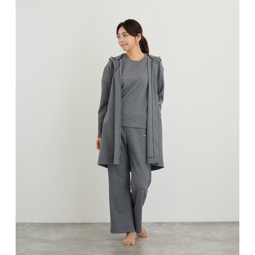 リカバリームーヴ ロングカーディガン レディース 杢グレー M→L