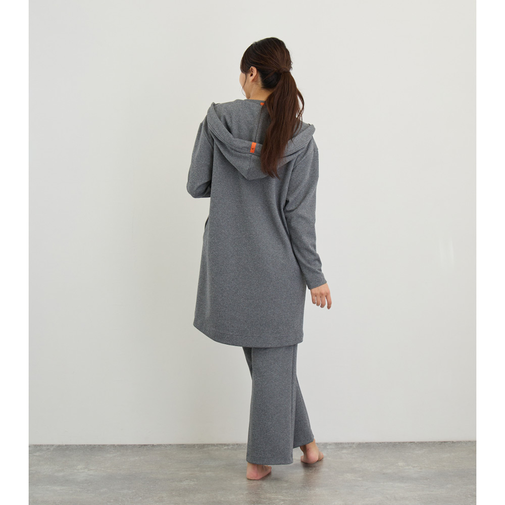 リカバリームーヴ ロングカーディガン レディース 杢グレー M→L