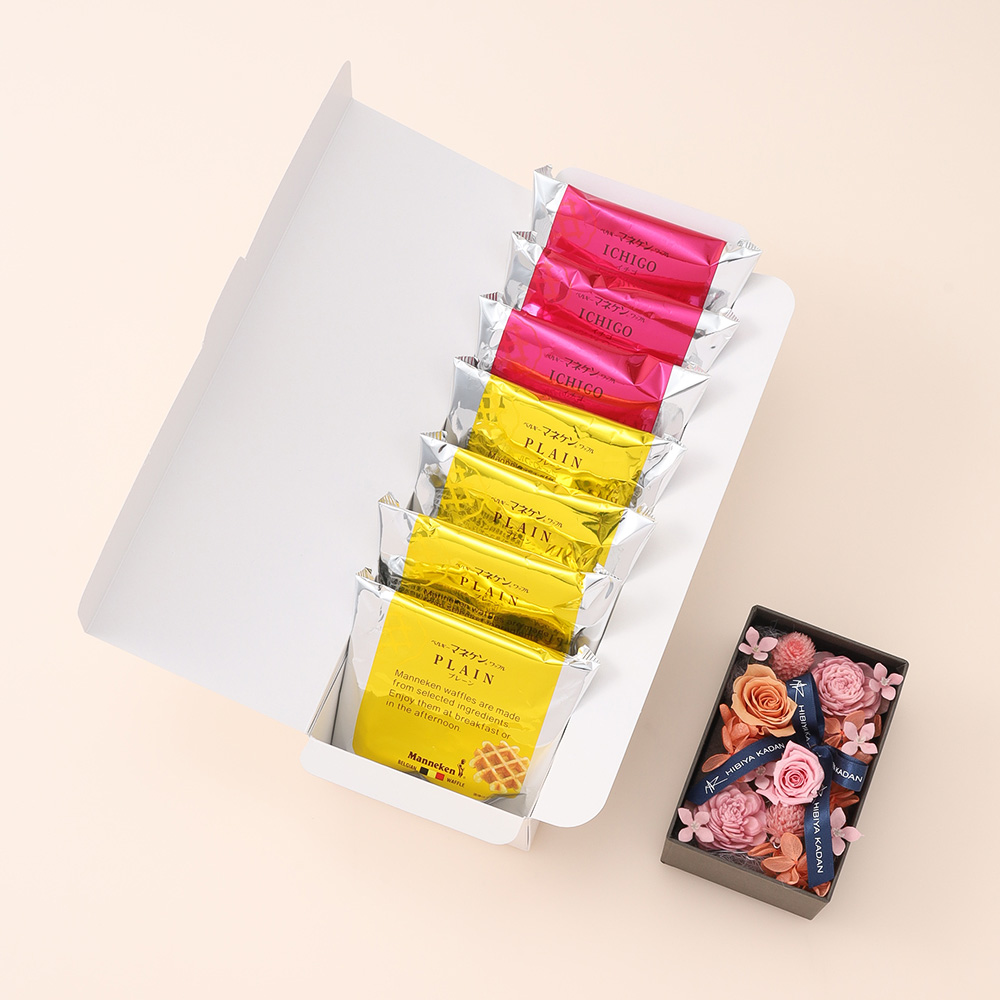 母の日】プリザーブドフラワー＆ベルギーワッフル詰合せ | 商品詳細