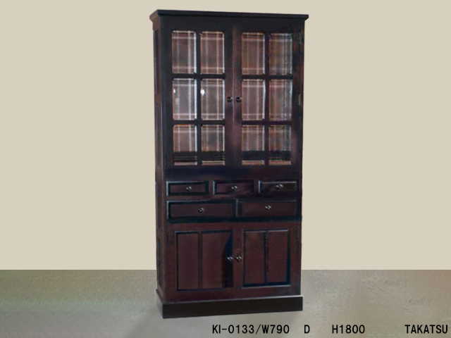 濃茶北海道民芸家具食器棚 – 高津装飾美術株式会社