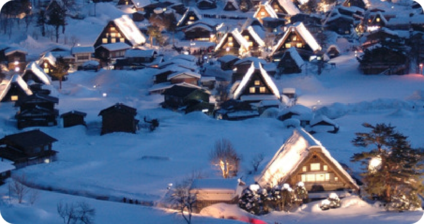 世界遺産白川郷雪のライトアップ｜飛騨高山の観光情報！飛騨のたばる箱